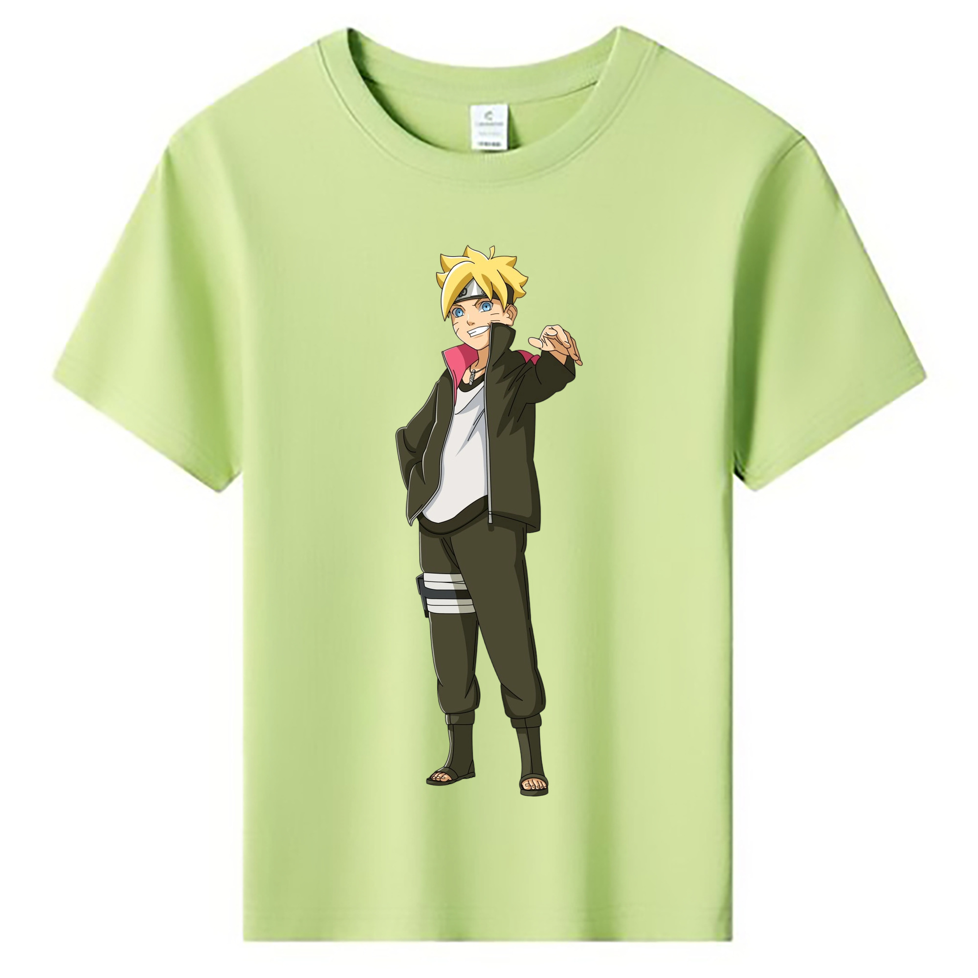 （画像用） NARUTO -ナルト- うずまき ボルト Uzumaki Boruto 綿100％キッズTシャツ（フロントプリント）